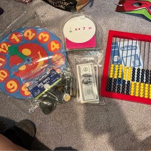 Homeschool Math Tools: Clock,Abacus, multiplication flash wheel & play money
